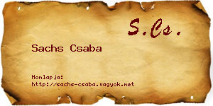 Sachs Csaba névjegykártya